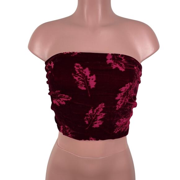 Vintage London Fog Red Velvet Burnout Rayon/Silk Scarf whimsigoth, fairy grunge - Picture 2 of 7